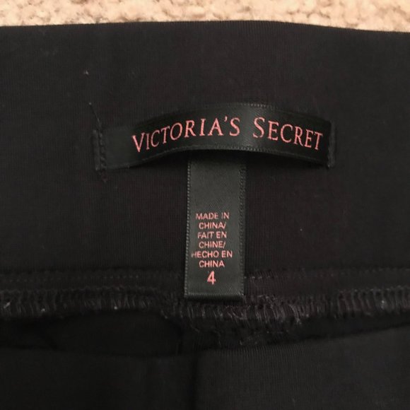 🍁5/30$!! Victoria's Secret Straight Leg Leather Detail Pants - Picture 2 of 11